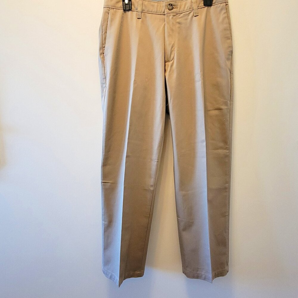 Lee Custom Fit Collection Pants Men's 32x30 Tan Straight Leg Stretch Khaki Chino